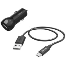 Автомобильное зарядное устройство Hama 2,4A microUSB Black (00183246)