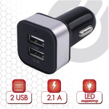 Автомобильное зарядное устройство Sonnen 2 USB, 2,1А (454796) Автомобильное зарядное устройство Sonnen 2 USB, 2,1А (454796)