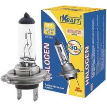 Лампа автомобильная Kraft H7 +30% 12v 55w PX26d (KT 700081)