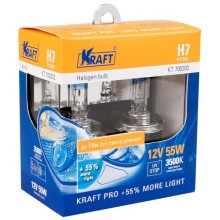Автомобильные лампы Kraft Pro +55% More Light, 2 шт, H7, 12V, 55W (KT 700202)