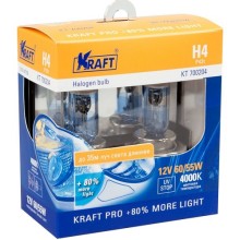 Автомобильные лампы Kraft Pro +80% More Light, 2 шт, H4, 12V, 60/55W (KT 700204)