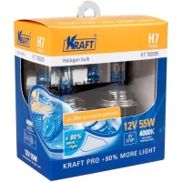 Автомобильные лампы Kraft Pro +80% More Light, 2 шт, H7, 12V, 55W (KT 700205)