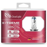 Лампа автомобильная галогенная Clearlight H7 12V-55W X-treme Vision +150%, 2 шт (MLH7XTV150)