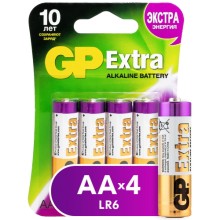 Батарейки GP Extra Alkaline AA (LR6), 4 шт (15AXNEW-2CR4)