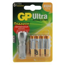 Батарейки GP 24AU/FT-CR8 Ultra 8 шт + Фонарь