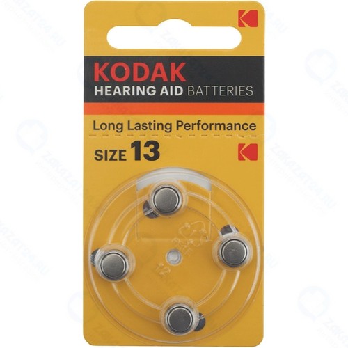 Батарейки Kodak ZA13-4BL [KZA13-4], 4 шт (30410411/B)