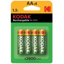 Аккумуляторы Kodak Rechargable АА HR6-4BL 2600 mAh [KAAHR-4], 4 шт (30955097)