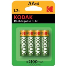 Аккумуляторы Kodak Rechargable АА HR6-4BL 2100mAh Pre-Charged [KAAHRP-4], 4 шт (30955110)