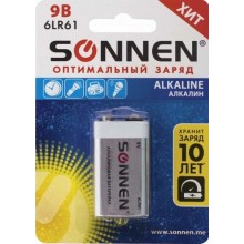 Батарейка Sonnen 6LR61 (6LF22, 1604A), 1 шт (451092) Батарейка Sonnen 6LR61 (6LF22, 1604A), 1 шт (451092)