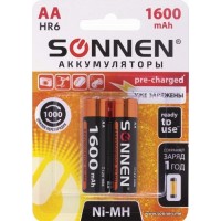 Батарейки Sonnen АА (HR06) 1600 mAh, 2 шт (454233)