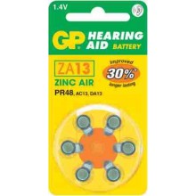 Батарейки GP ZA13-D6 для слуховых аппаратов (6 шт.)