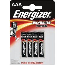 Батареки Energizer Alkaline Power ААА (LR03), 4 шт (E300132600)