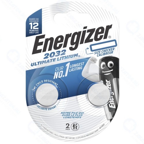Батарейки Energizer Ultimate Lithium CR2032 BP2, 2 шт. (E301319300)
