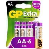Батарейки GP Extra Alkaline AA (LR6), 6 шт (GP15AXNEW-CR6)