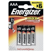 Батарейки Energizer Max AAA (LR03), 6 шт