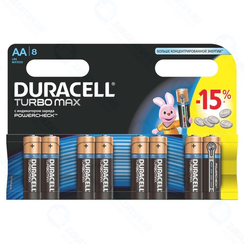 Батарейки Duracell Turbo Max AА MX1500, 8 шт.