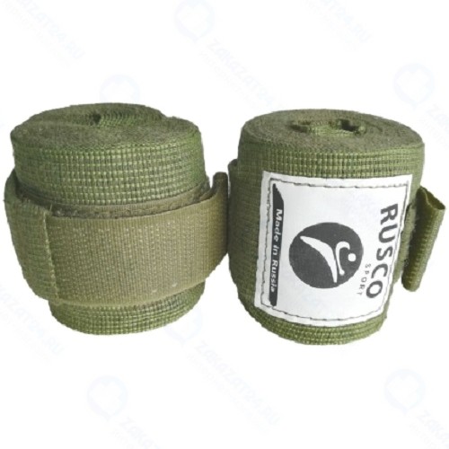 Бинт боксерский RUSCO 3,5 м, хлопок, хаки (УТ-00012632)