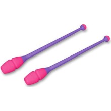Булавы для художественной гимнастики Indigo 41 см, вставляющиеся, фиолетово-розовые (IN018)