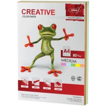 Цветная бумага для офиса Creative А4, 80 г/м, 100 листов, 5 цветов х 20 листов (110511)