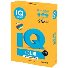 Цветная бумага для офиса IQ-COLOR А4, 80 г/м, 500 листов, неон, оранжевая (110669)