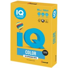 Цветная бумага для офиса IQ-COLOR А4, 160 г/м, 250 листов, солнечно-желтая (110689)