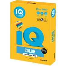 Цветная бумага для офиса IQ-COLOR А4, 120 г/м, 250 листов, солнечно-желтая (110773)