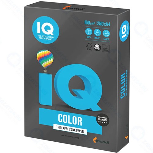 Цветная бумага для офиса IQ-COLOR А4, 160 г/м, 250 листов, черная (110779)