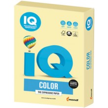 Цветная бумага для офиса IQ-COLOR А4, 160 г/м, 250 листов, пастель, желтая (110803)