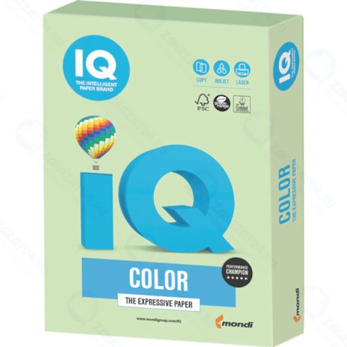 Цветная бумага для офиса IQ-COLOR А4, 160 г/м, 250 листов, пастель, зеленая (110808)