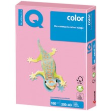 Цветная бумага для офиса IQ-COLOR А3, 160 г/м, 250 листов, пастель, розовая (110814)