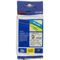 Лента для печати наклеек Brother TZE121 черный на прозрачном фоне, 8 м