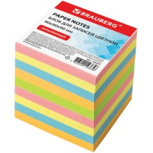 Блок для записей Brauberg 9x9x9 см, цветной (129207)