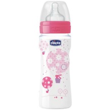 Бутылочка для кормления Chicco Well-Being Girl, 4+, 330 мл, розовая (310205122) (00020635100050)