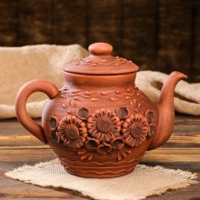 Чайник КРАСНАЯ-ГЛИНА большой, полулепка, 1,7л (1165896)