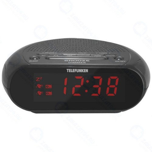 Часы с радио Telefunken TF-1706 Black/Red