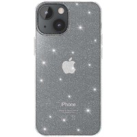 Чехол Deppa Chic для Apple iPhone 13 Mini, прозрачный/серебристые блестки (87922)