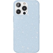Чехол Deppa Chic для Apple iPhone 13 Pro, голубой/прозрачный/серебристые блестки (87924)