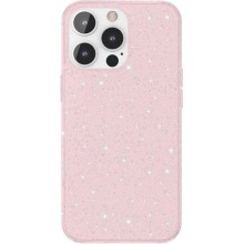 Чехол Deppa Chic для Apple iPhone 13 Pro, розовый/прозрачный/серебристые блестки (87926)