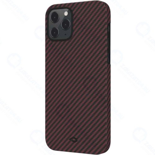 Чехол Pitaka MagEZ Case для iPhone 12 Pro, черно-красный, кевлар (арамид)