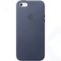 Чехол Apple Leather Case для iPhone SE Midnight Blue (MMHG2ZM/A)