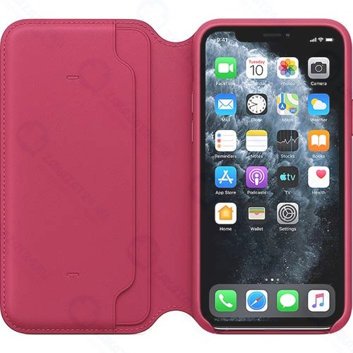 Чехол Apple Leather Folio для iPhone 11 Pro Raspberry (MY1K2ZM/A)