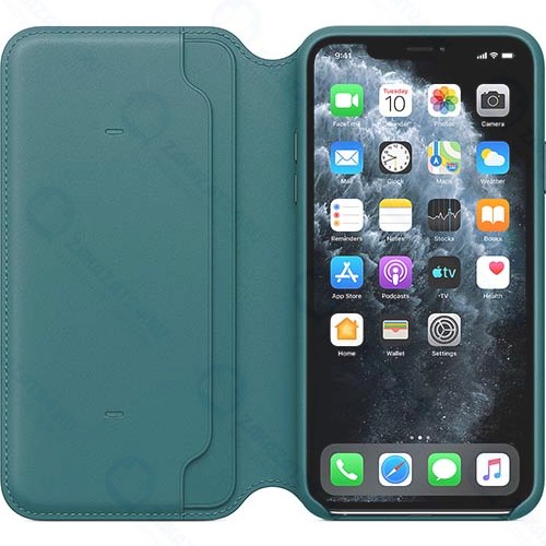 Чехол Apple Leather Folio для iPhone 11 Pro Max Peacock (MY1Q2ZM/A)