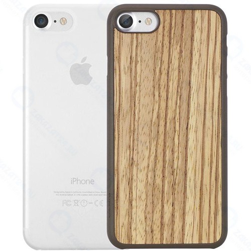 Комплект чехлов Ozaki O!coat Jelly + Wood для Apple iPhone 7, Zebrano/Clear (OC721ZC)