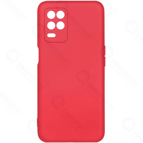 Чехол DF для Realme 8/Narzo 30, силиконовый с микрофиброй Red (rmOriginal-1)