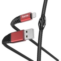 Кабель для iPod, iPhone, iPad Hama 1,5 м Lightning USB 2.0 Black/Red (00187217)