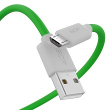 Кабель GCR USB-A/microUSB 3A QC 3.0, 1,5 м, зеленый/белый (52459)