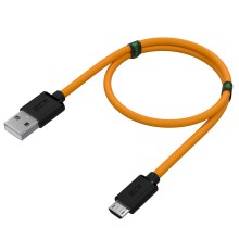 Кабель GCR USB-A/microUSB 3A QC 3.0, 1,5 м, оранжевый/черный (52460)