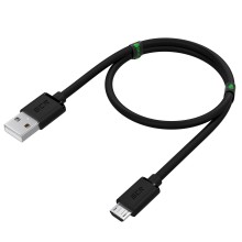 Кабель GCR USB-A/microUSB 3A QC 3.0, 1,5 м, черный (52461)