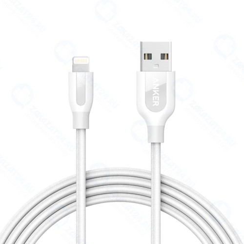 Кабель для iPod, iPhone, iPad Anker PowerLine With Pouch/Lightning 1,8m White (A8122H21)