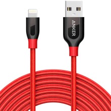 Кабель для iPod, iPhone, iPad Anker PowerLine With Pouch Lightning 1,8m Red (A8122H91)